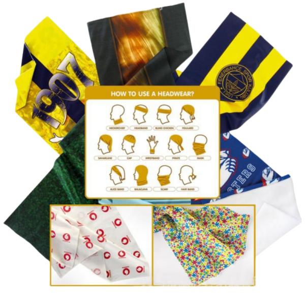 Full Colour Printed Multifunction Buffs Headwear For Sports And Outdoor