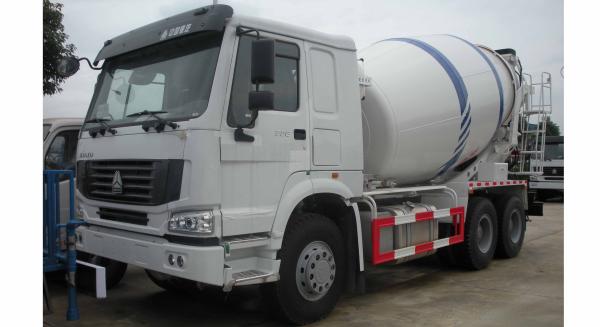 White Color Concrete Mixer Truck 10 CBM With HW76 Cabin ISO Standard