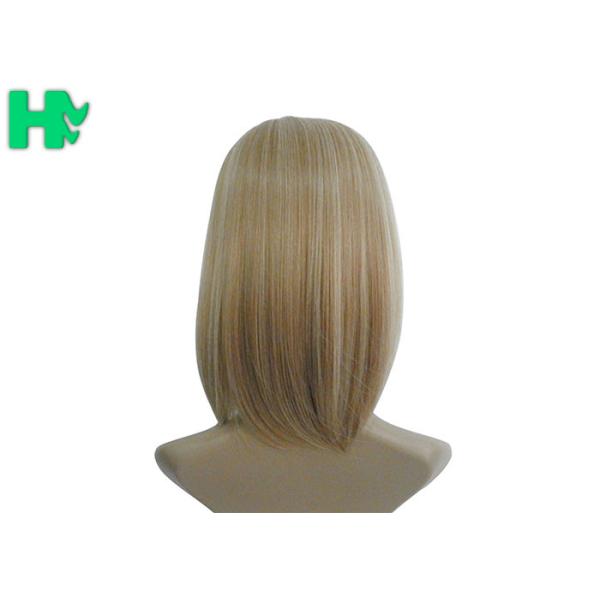 Short Straight Top Closure Synthetic Hair Pieces High Temperature Fiber Blond Hair Wig