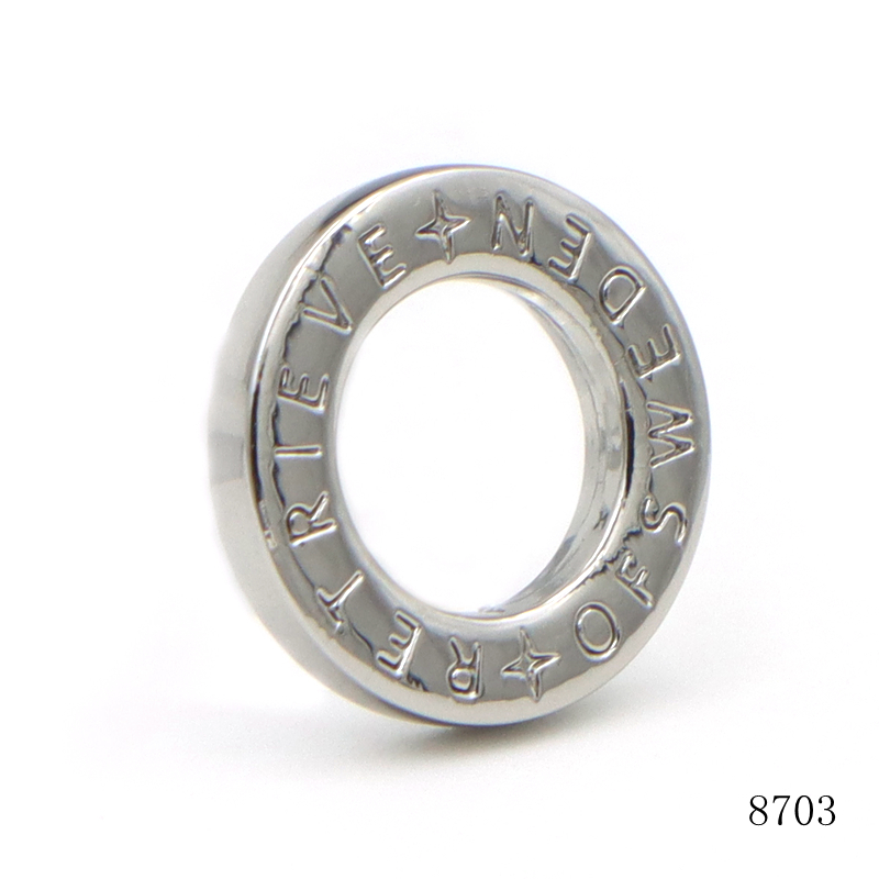 Zinc Alloy Metal O Ring OEM ODM Engraved Silver Ring For Leather Strap