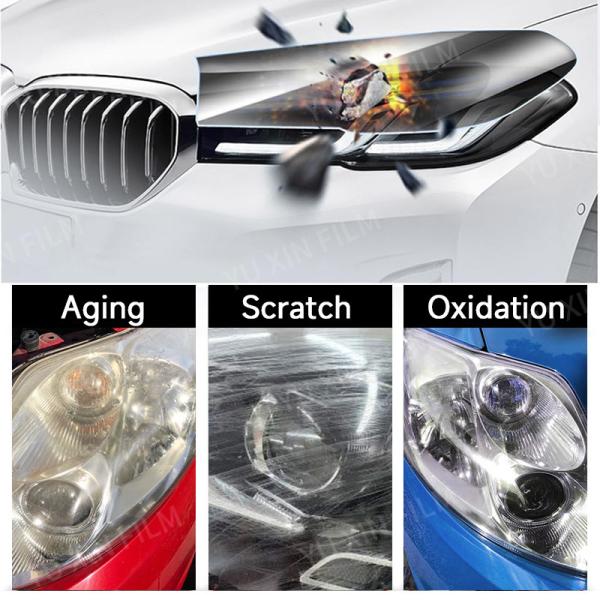 Brown TPH Headlight Film 190 Micron Good Tensile 0.3x10M Car Headlight Tint Film