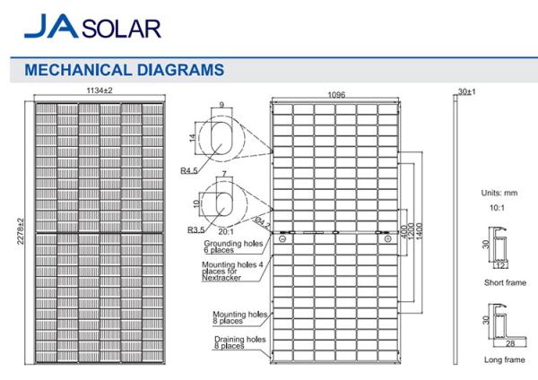 Ja High Efficient Mono PV Solar Panel Perc Jam72d30-550/Gb 550w 540w