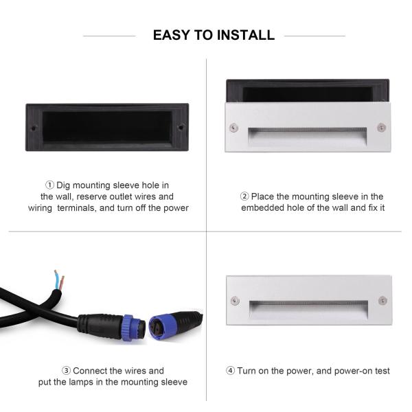 Прямоугольник похороненный светодиодный настенный пакет светильников 220VAC 5W Теплые белые светодиодные светодиоды