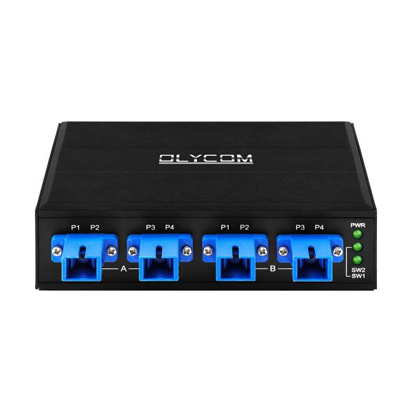 4 Port Optical Bypass Switch SC/UPC Connector Simplex 1310/1550nm DC24V DIN Rail CE