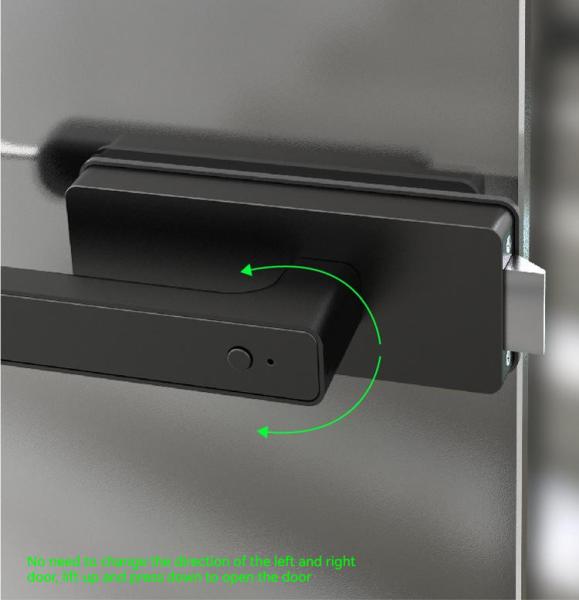 Office Tuya Wireless Control Smart Glass Door Lock Fingerprint IC Card Access