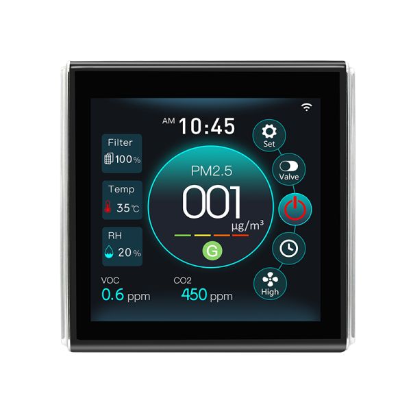 Tuya WiFi Remote Smart HVAC Controller 4 Inch LCD Screen With VOC PM2.5 CO2