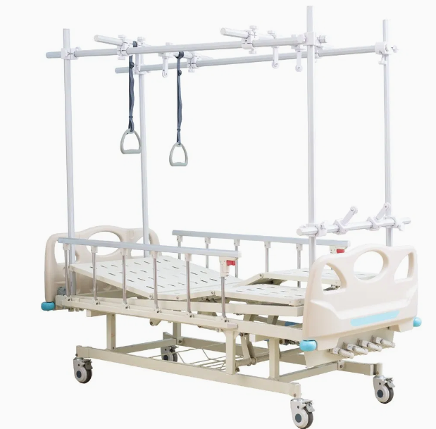 Manual Three-Function Hospital Bed with Height Adjustment and Aluminium Alloy Frame for Nursing Home Use