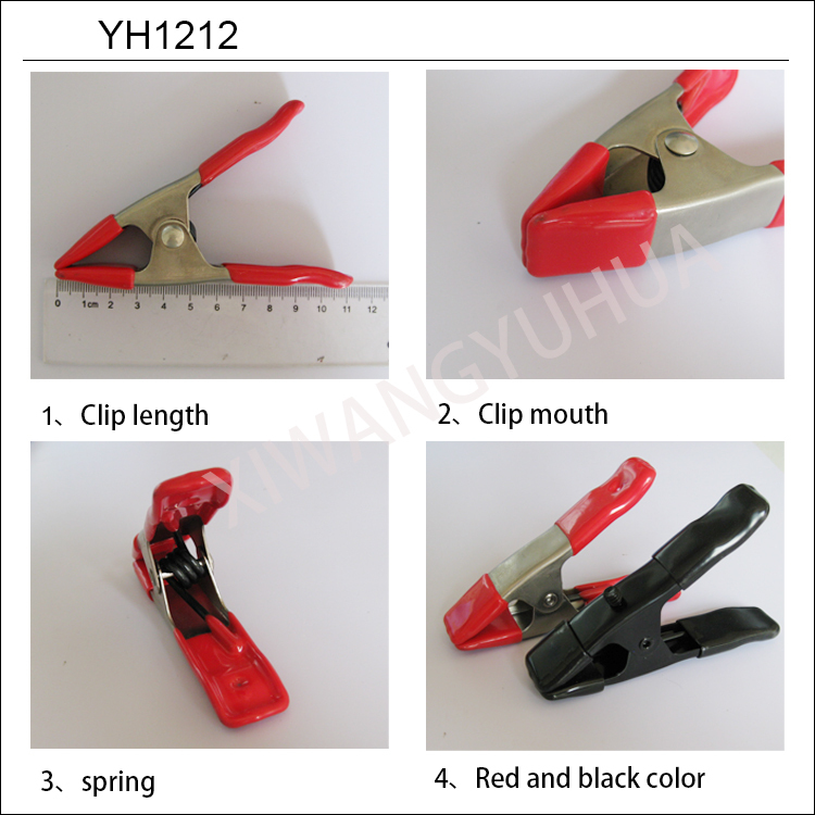 Convenient 6 INCH A-shape Metal Spring Clamps Red With Rubber Fitting Clips for Woodworking