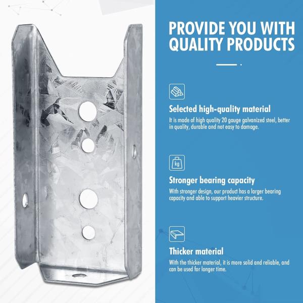 Wood Rail Fence Bracket Kit 10 Pack Metal 2x4 Includes Galvanized Screws