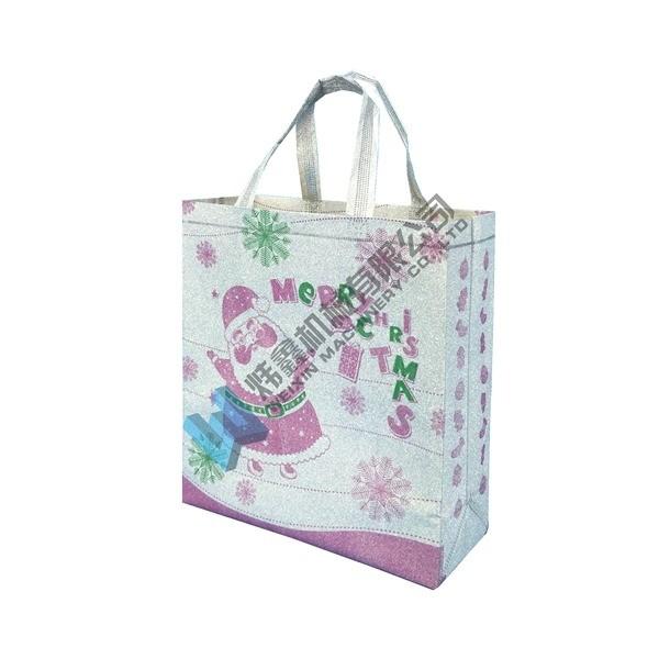 Wholesale non-woven top quality custom glitter tote shopping bag for Christmas Festival