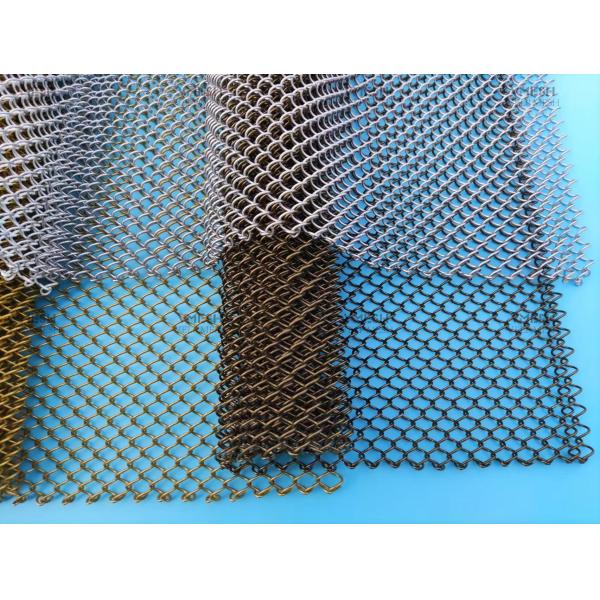 Household Indoor Metal Mesh Golden Color Steel Material Fireplace Mesh Screen Curtain