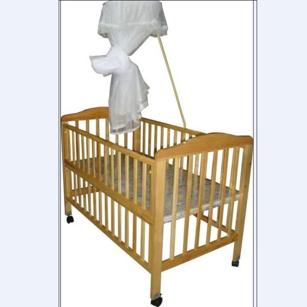 Neutral Wood Automatic Baby Swing Bed Cot for Boys , Wooden Baby Cribs