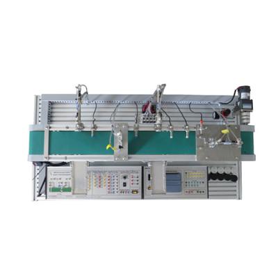 Sistema de treinamento da mecatrônica do controle do transporte do PLC para o trabalho de planejamento elétrico