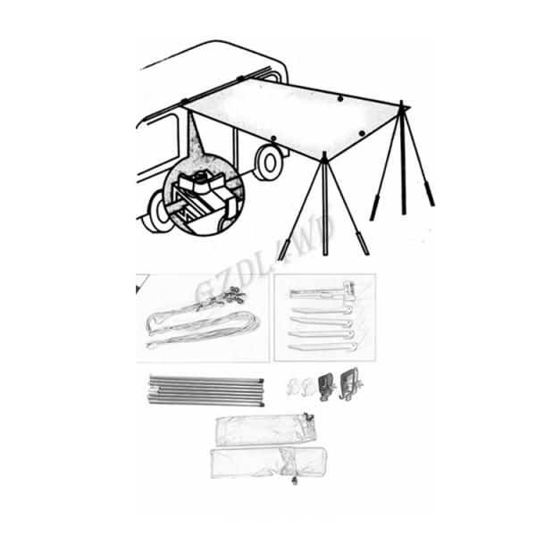 toldo exterior do carro de acampamento dos acessórios de 180x280cm 4x4 Off Road