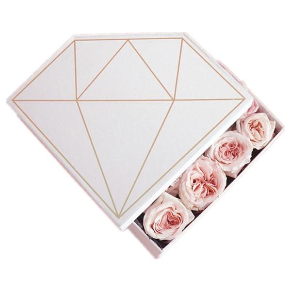 Papel reciclável Caixa-presente de rosa eterna Embalagem Pentagono Ouro Preto