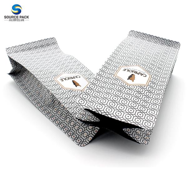 Customized Coffee Bean Packaging Bags With Flat Bottom Design