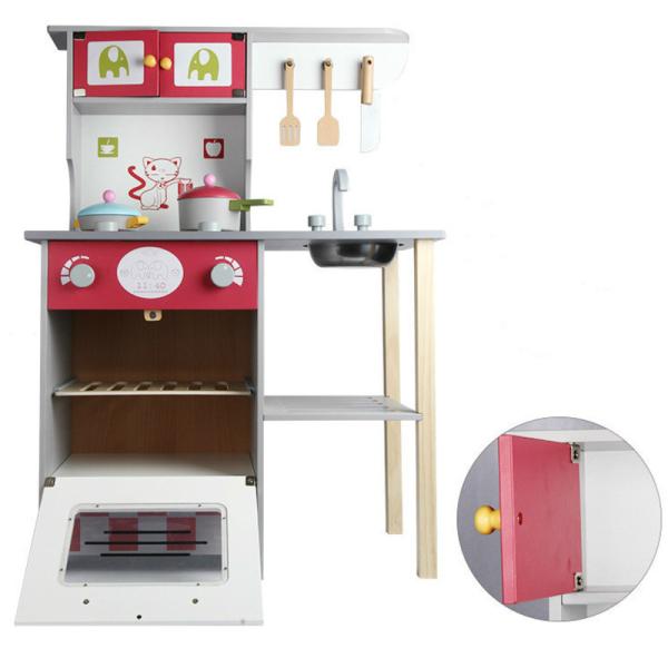 Игра роли дома 84cm деревянная устанавливает еду игры роли головоломки 60cm деревянную