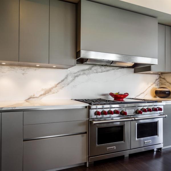 Flat Panel Lacquer Kitchen Cabinets Plywood Modern Light Grey