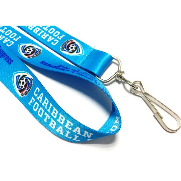 Blue Dye Sublimation Lanyards For Soccer Competition Neck Strap 900*20mm