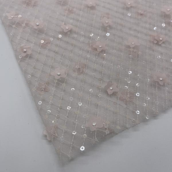 Patterns Glitter Embroidery Fabric Lightweight M13-029