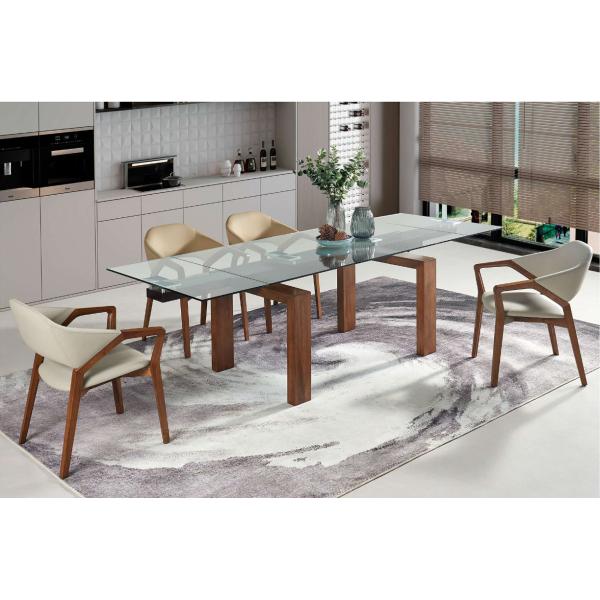 Home Furniture Simple Elegant Modern Extendable Dining Table Folding Dining Table Chairs