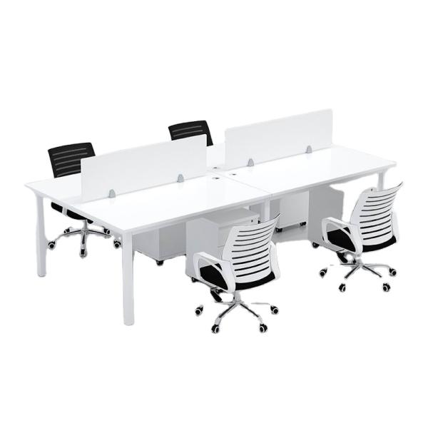 Customizable Color Modern Soild Wood Multi-person Staff Desk with Filing Cabinet Furniture