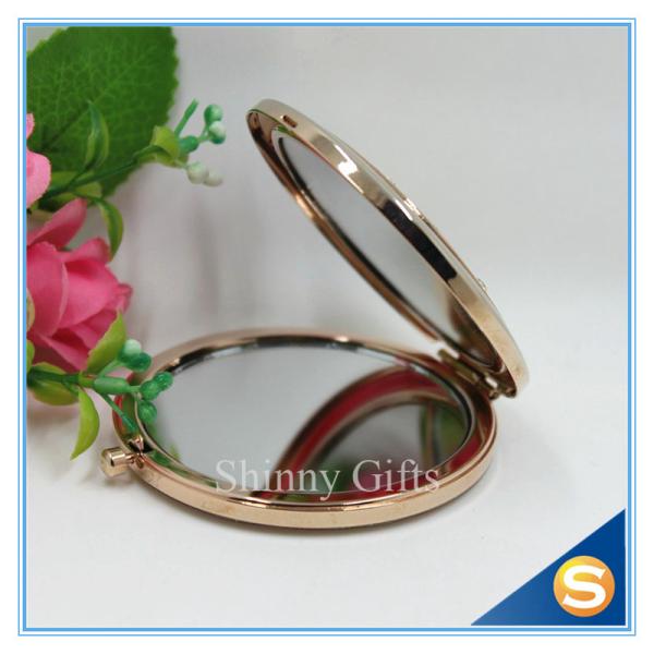 Shinny Gifts Metal Compact MirrorJeweled Makeup Pocket Mirror Custom Cosmetic Mirror