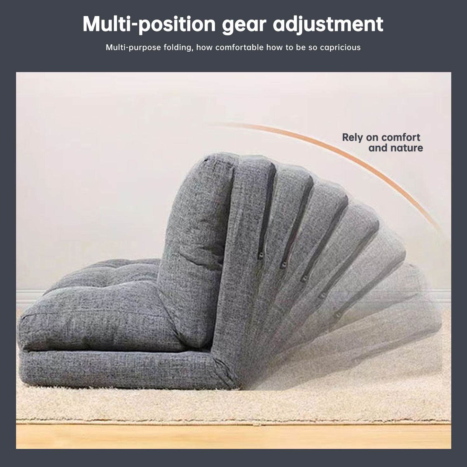 Portable Double Seat Foldable Backrest Square Japanese Style Tatami Reclining Lazy Floor Sofa