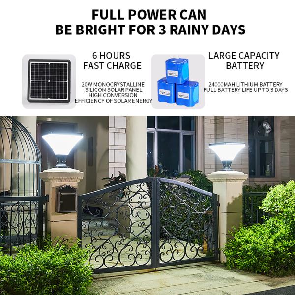 o jardim polo do painel solar do diodo emissor de luz de 20w 30W ilumina-se para a jarda derramada exterior