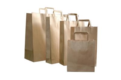 Flat handle shopping bag