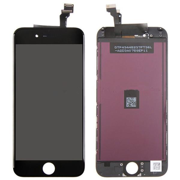 For OEM iPhone 6 Screen 4.7 Replacement with LCD Frame and Ear Speaker Metal Cover - Black - Grade A