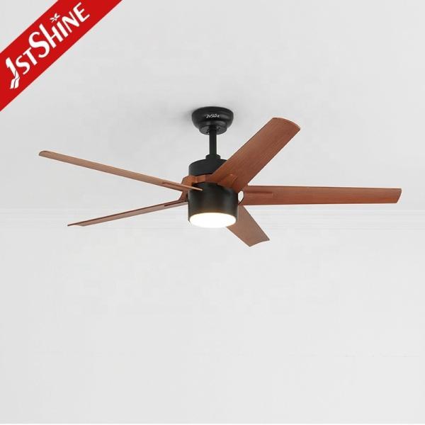 Motor de 10 anos, ventilador de teto LED de 52 polegadas e 5 lâminas com iluminação de 3 cores e lâminas ABS