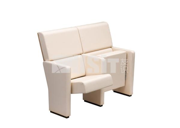 Plywood Outer Back White Padded Church Chairs Steel Structure
