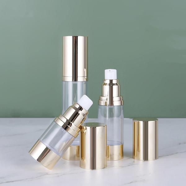 Aluminum Cap Clear AS Plastic Dispensing Serum Bottle With Pump 10ml - 30ml