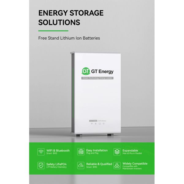 IP32 BMS Renewable Residential Energy Storage System Cabinet Batteries 51.2V 300AH