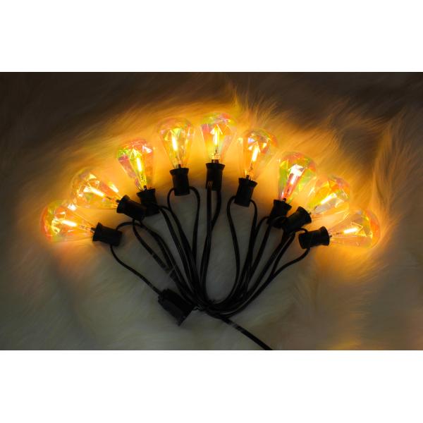 Festoon Length Selectable 2700K Warm White Outdoor LED Christmas Light IP65 Waterproof Holiday String Light E12 Hanging Sockets