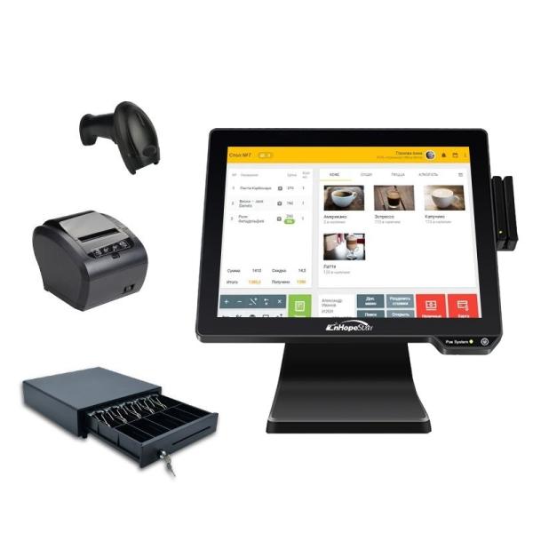 Restaurant Ordering Thermal Printer with Resolution Win/Android POS Cash Register 13.3/15.6 Inch 1366*768 Resolution