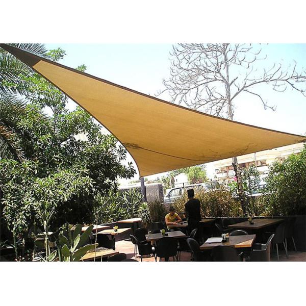 Beige Triangular Garden Shade Sail , UV Blocking Sun Shade Patio Cover