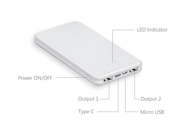 Ultra Slim Power Bank 10000mAh, High Capacity Portable charger 10000mAh for iPhone, Samsung, ipad and More