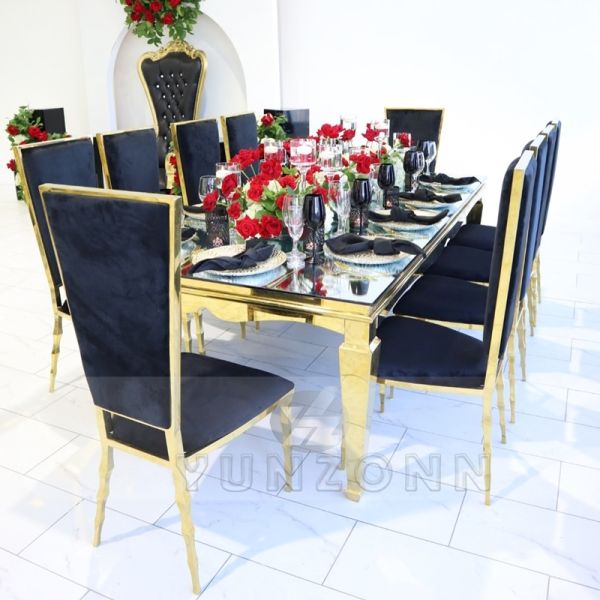 Wholesale Luxury Black Gold Romance Metal Banquet Chairs Unique Wedding Furniture for Hotel Event Dining Party Living Room Hall