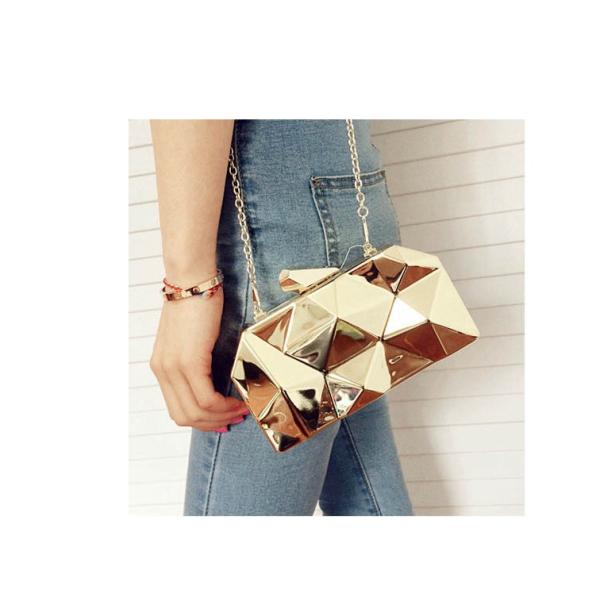 New metal diamond fashion clutch bag dinner diagonal portable shoulder bag woman packet will