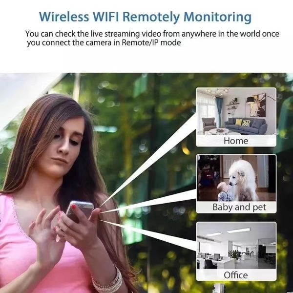 APP Remote Monitoring Mini Camera WiFi With 140° Wideangle 1920*1080p Resolution