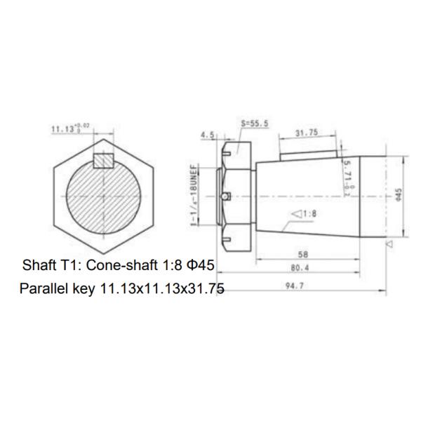 113-1163-006 6000 Series Hydraulic Wheel Motor 45mm 500cc Taper Shaft