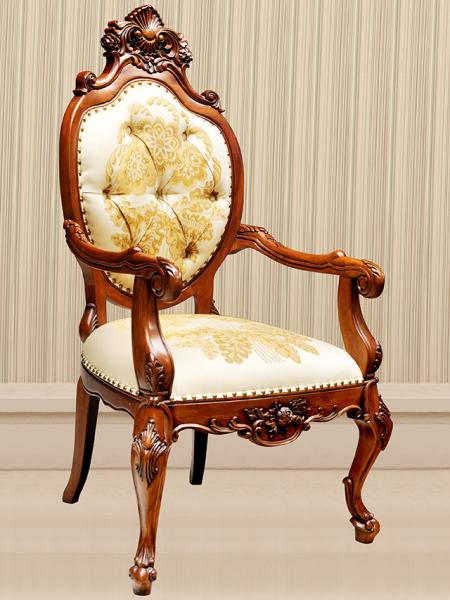 ISO14001 Wood And Fabric Armchair Teak Wood Dining Chairs