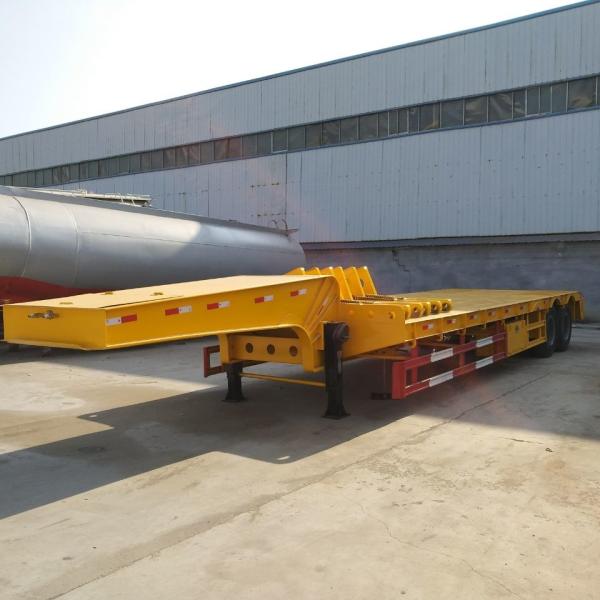 45 Ton 2 Axle Heavy Duty Low Bed Trailer Mechanical Suspension