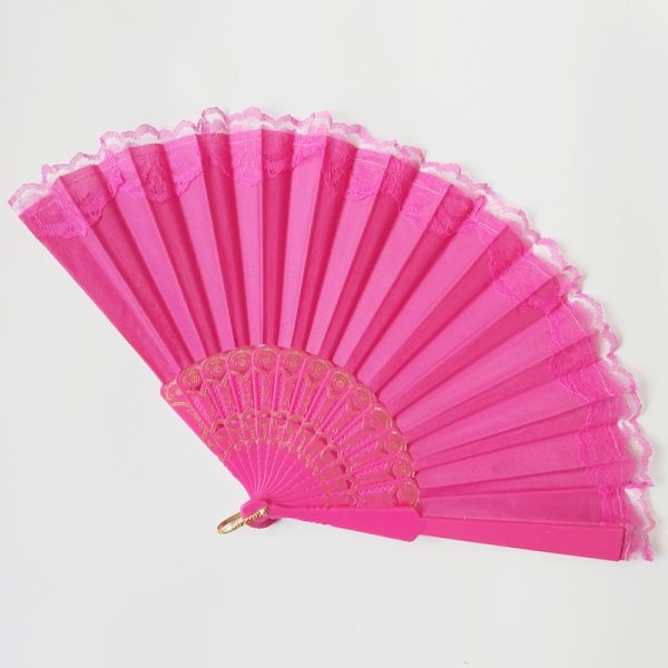 Wholesale Festival Party Performance Dance Lace Fan Wedding Gift Lace Plastic Fan