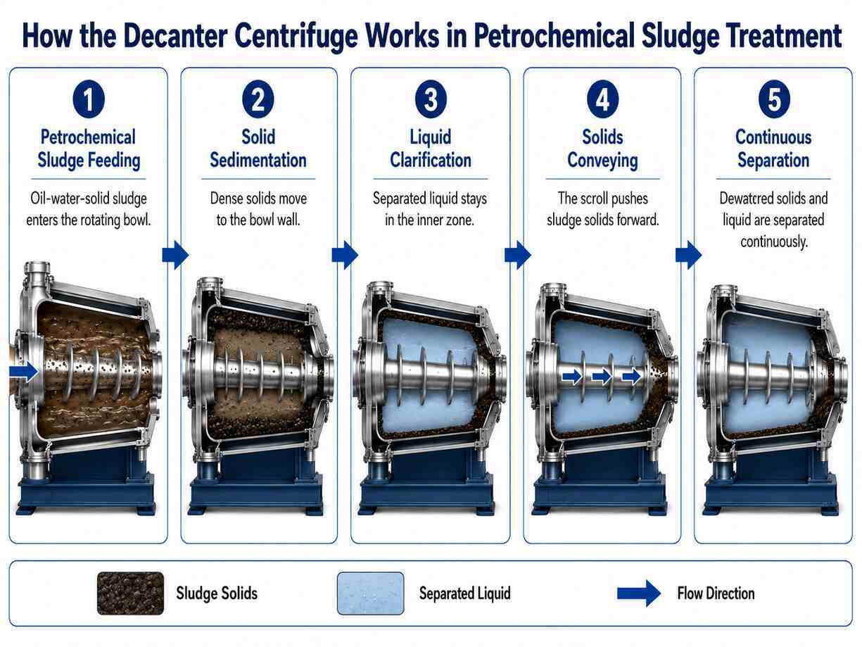 Industrial Decanter Centrifuge for Petrochemical Sludge