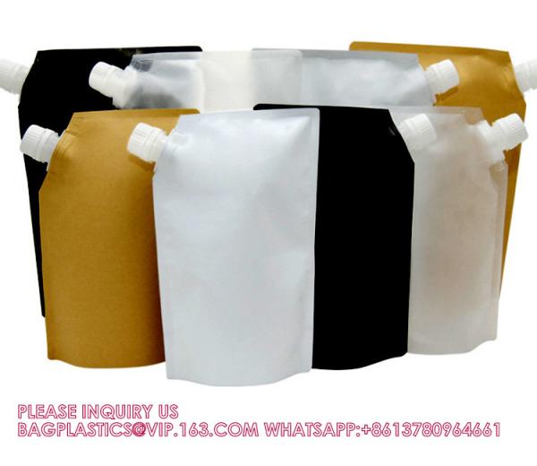 Custom Printed Logo Drink Spout Pouch Plastic Foldable Food Grade Stand Up Liquid Pouch With Handle