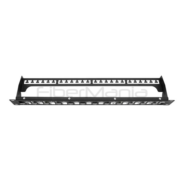 19 pouces 1U 24 ports STP Staggered Blank Patch Panel pour la gestion des câbles