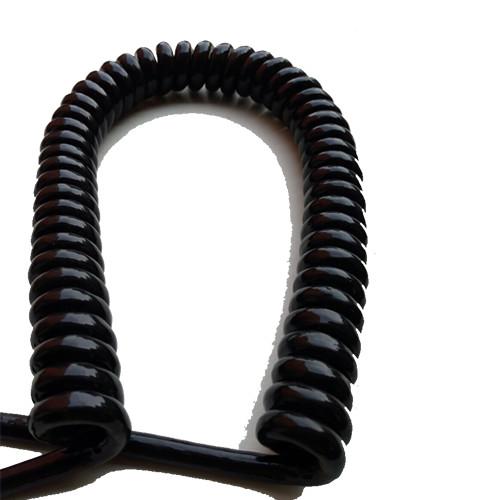 Solid Black TPU Coating Security Spiral Cable Custom Long 1 / 1.2 / 1.5 / 3 / 5M